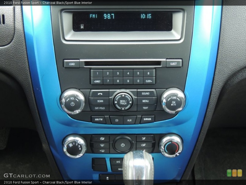 Charcoal Black/Sport Blue Interior Controls for the 2010 Ford Fusion Sport #77416527