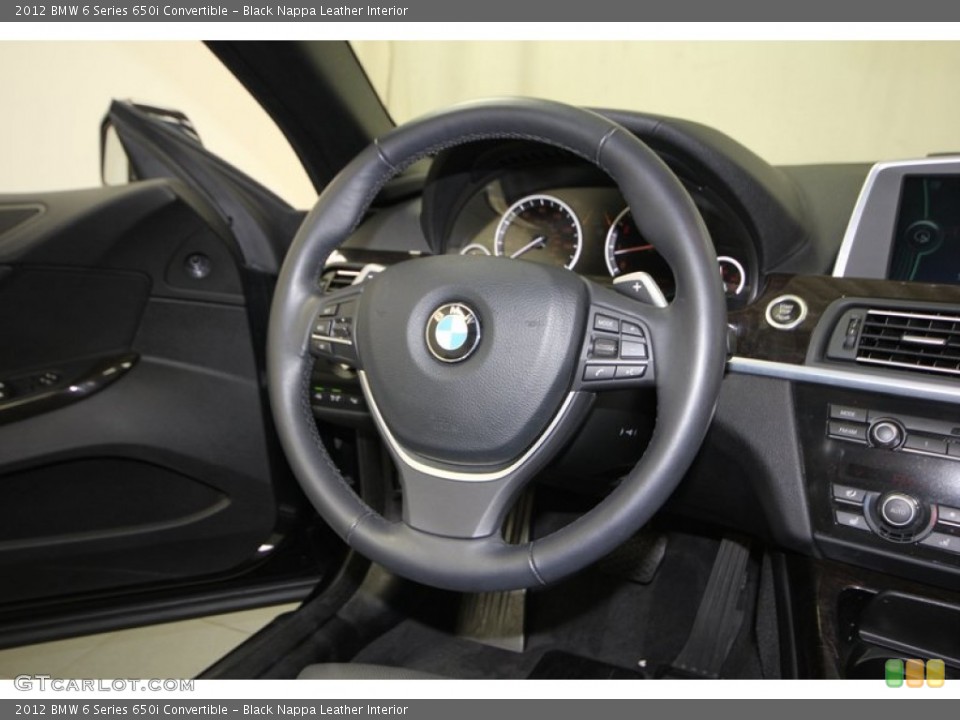 Black Nappa Leather Interior Steering Wheel for the 2012 BMW 6 Series 650i Convertible #77416617