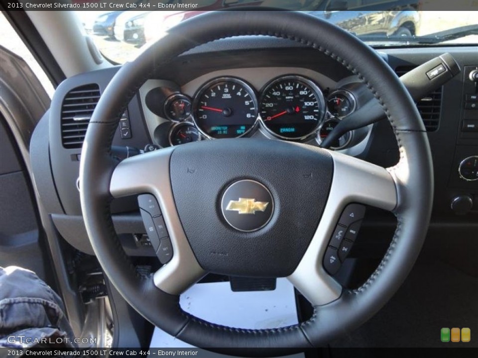 Ebony Interior Steering Wheel for the 2013 Chevrolet Silverado 1500 LT Crew Cab 4x4 #77416906