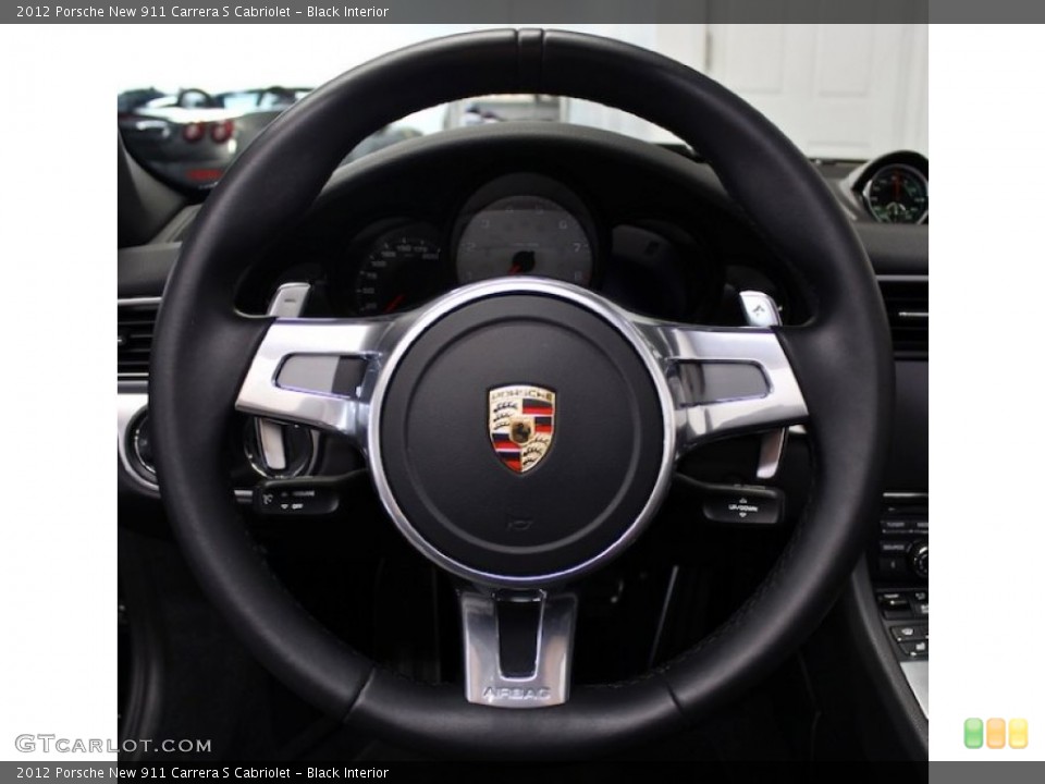 Black Interior Steering Wheel for the 2012 Porsche New 911 Carrera S Cabriolet #77417420