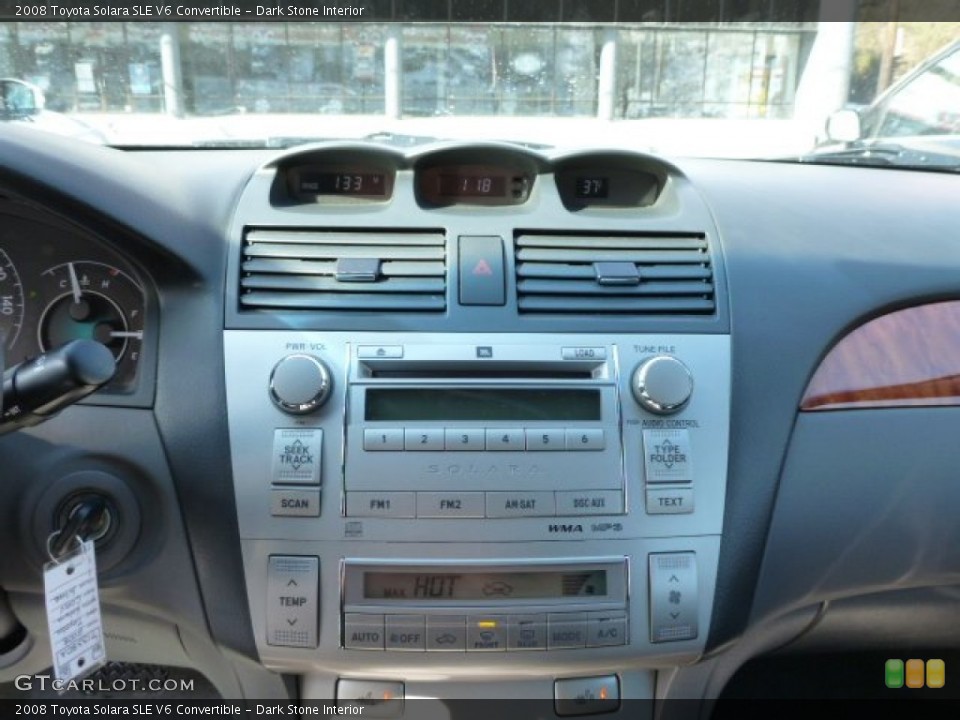 Dark Stone Interior Controls for the 2008 Toyota Solara SLE V6 Convertible #77419260