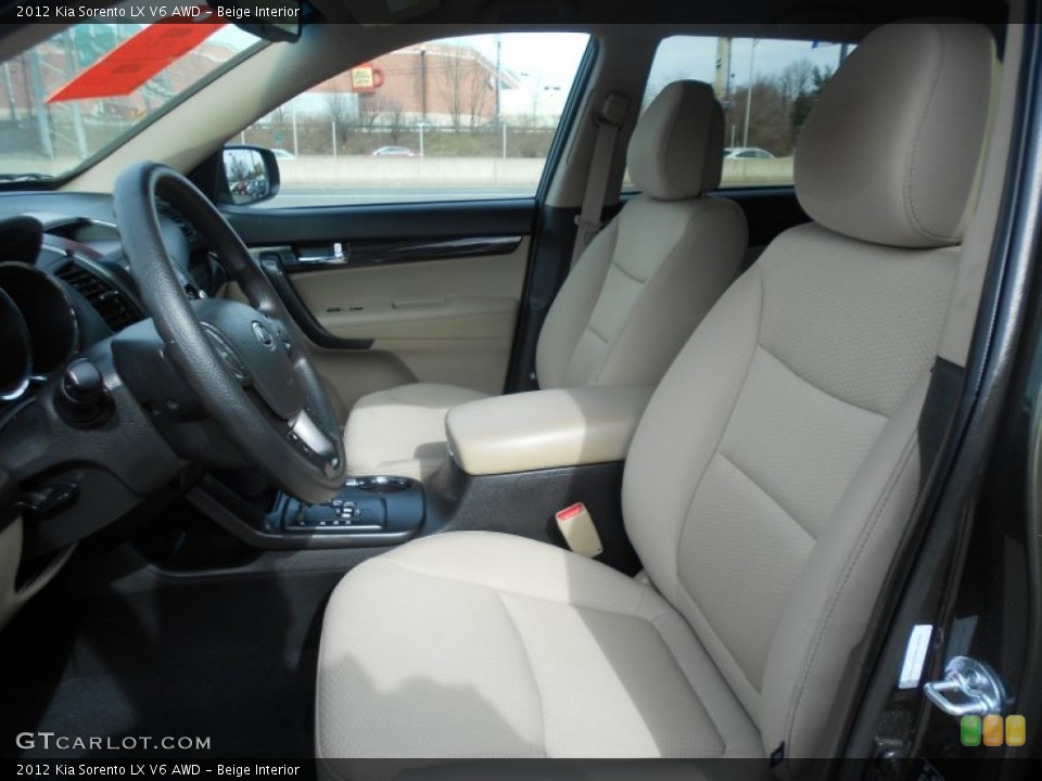 Beige Interior Front Seat for the 2012 Kia Sorento LX V6 AWD #77420319
