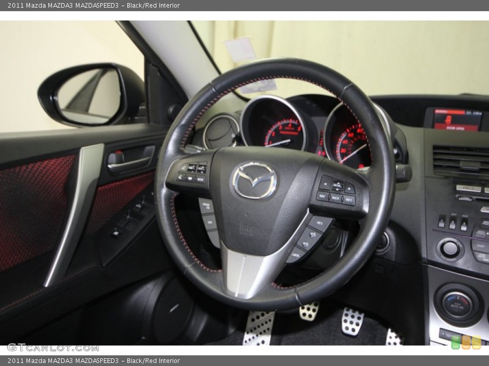 Black/Red Interior Steering Wheel for the 2011 Mazda MAZDA3 MAZDASPEED3 #77420737