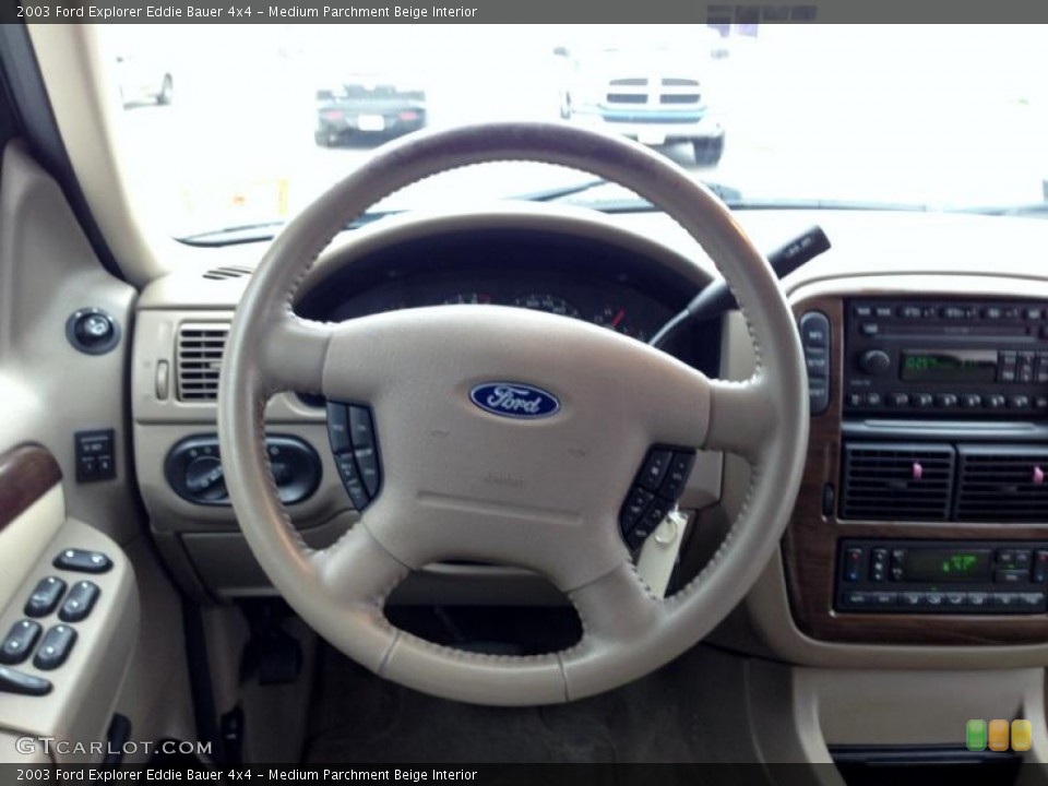 Medium Parchment Beige Interior Steering Wheel for the 2003 Ford Explorer Eddie Bauer 4x4 #77422032