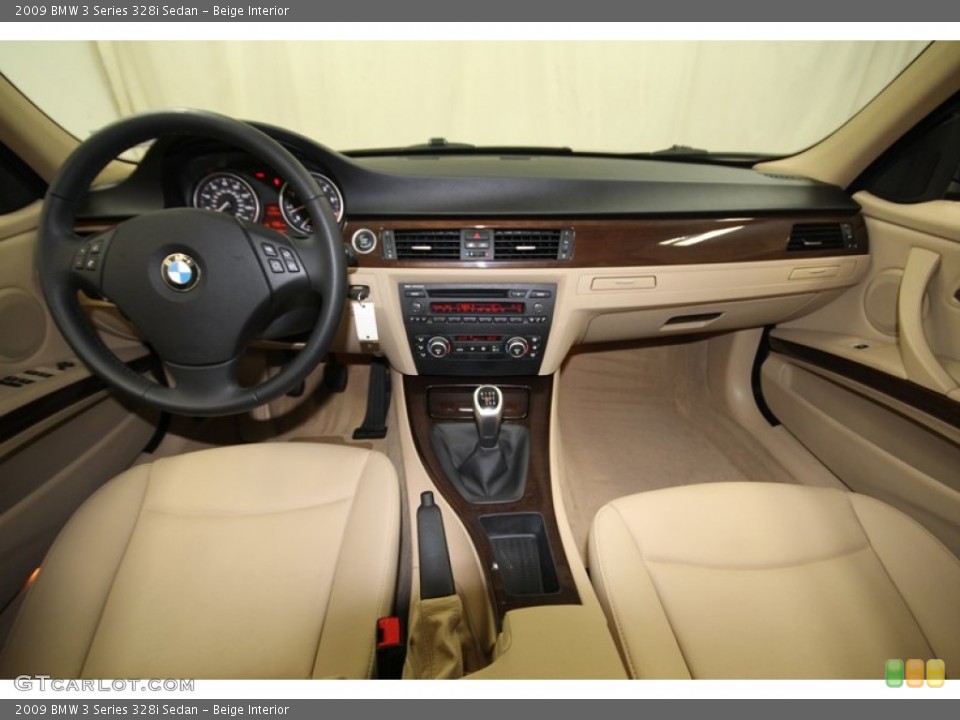 Beige Interior Dashboard for the 2009 BMW 3 Series 328i Sedan #77423127