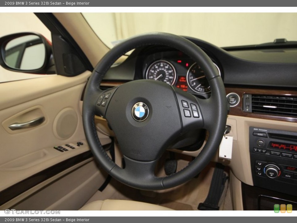 Beige Interior Steering Wheel for the 2009 BMW 3 Series 328i Sedan #77423763