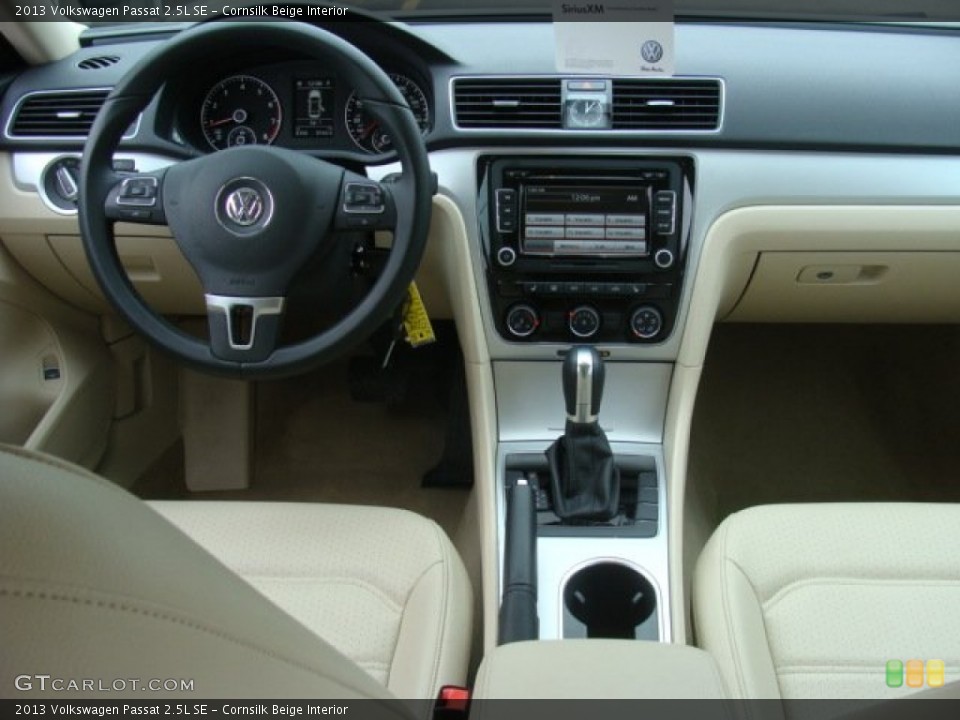 Cornsilk Beige Interior Dashboard for the 2013 Volkswagen Passat 2.5L SE #77427627