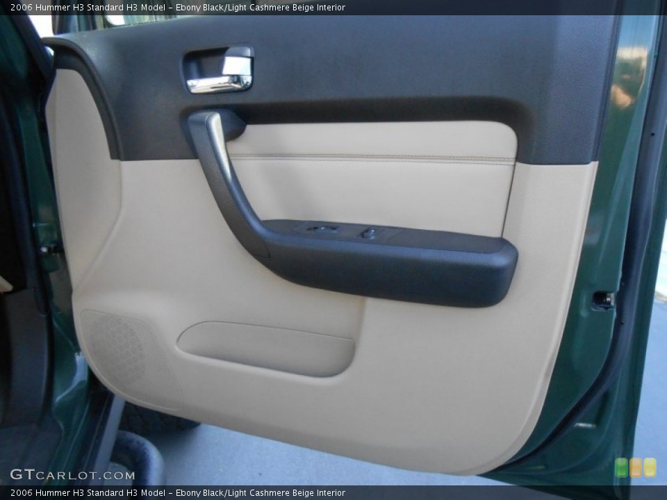 Ebony Black/Light Cashmere Beige Interior Door Panel for the 2006 Hummer H3  #77430952
