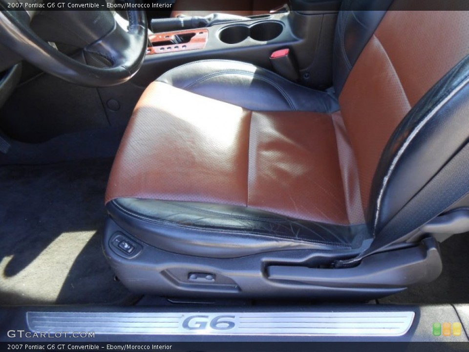 Ebony/Morocco Interior Front Seat for the 2007 Pontiac G6 GT Convertible #77430978