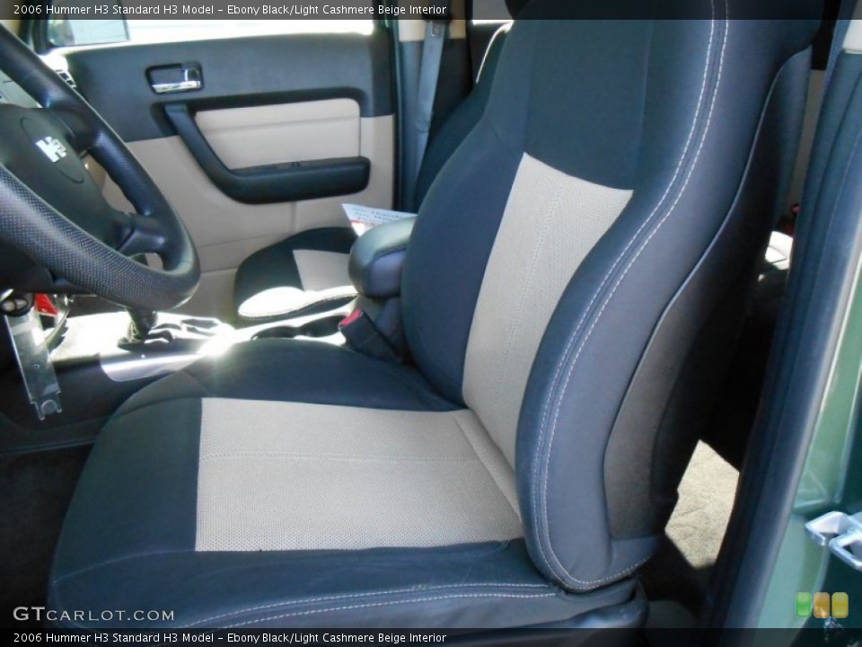 Ebony Black/Light Cashmere Beige Interior Front Seat for the 2006 Hummer H3  #77431127