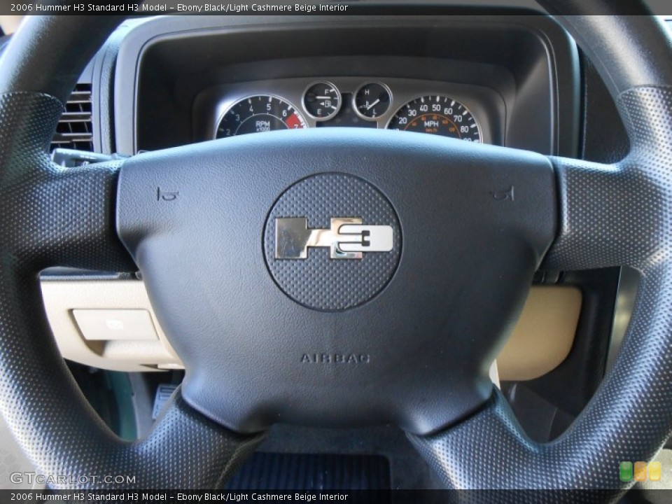 Ebony Black/Light Cashmere Beige Interior Steering Wheel for the 2006 Hummer H3  #77431263