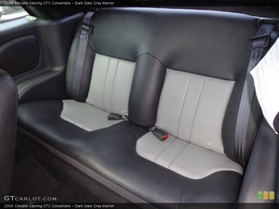 Dark Slate Gray Interior Rear Seat for the 2005 Chrysler Sebring GTC Convertible #77432229