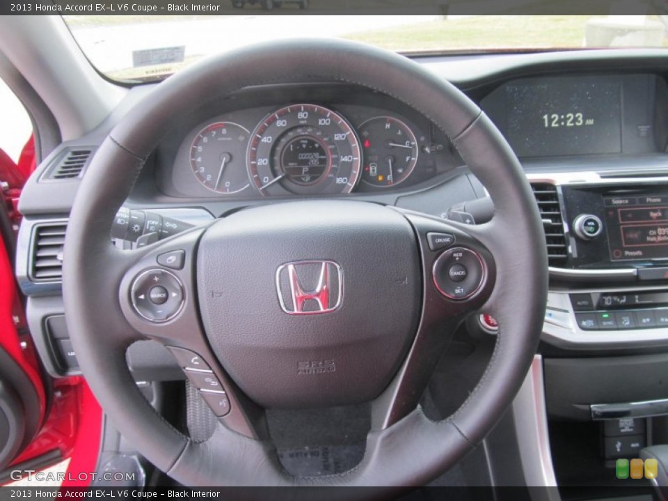 Black Interior Steering Wheel for the 2013 Honda Accord EX-L V6 Coupe #77435988