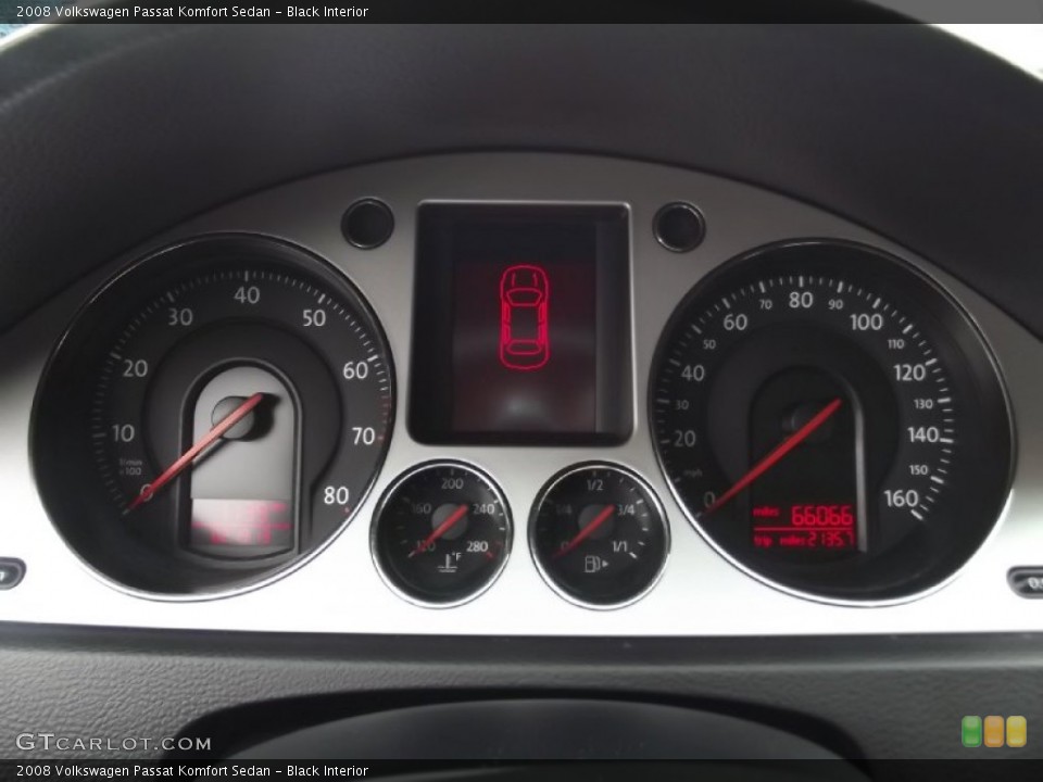 Black Interior Gauges for the 2008 Volkswagen Passat Komfort Sedan #77436303