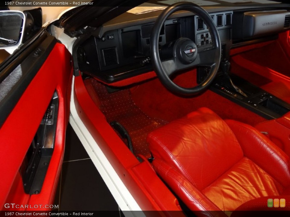 Red 1987 Chevrolet Corvette Interiors
