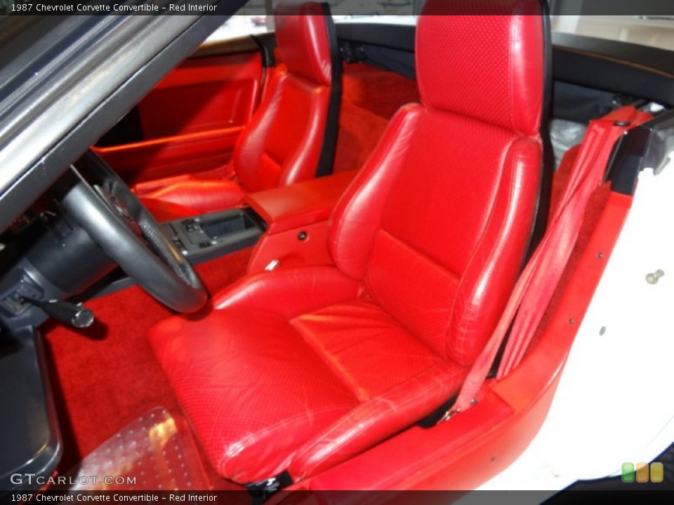 Red Interior Front Seat for the 1987 Chevrolet Corvette Convertible #77437922