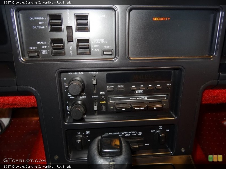 Red Interior Controls for the 1987 Chevrolet Corvette Convertible #77438105