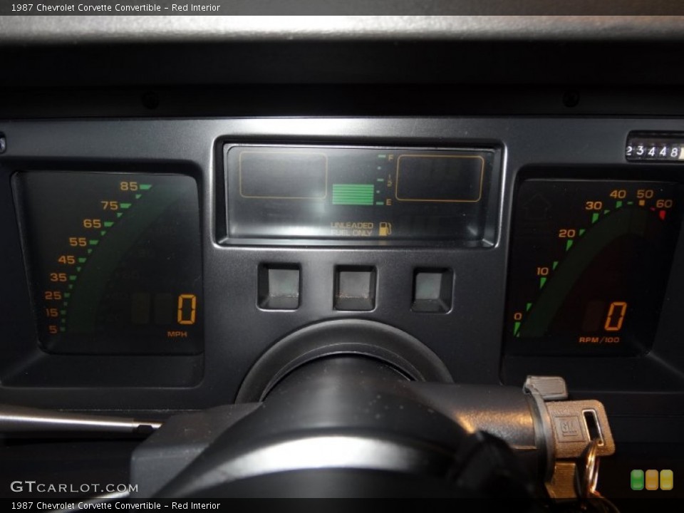 Red Interior Gauges for the 1987 Chevrolet Corvette Convertible #77438142