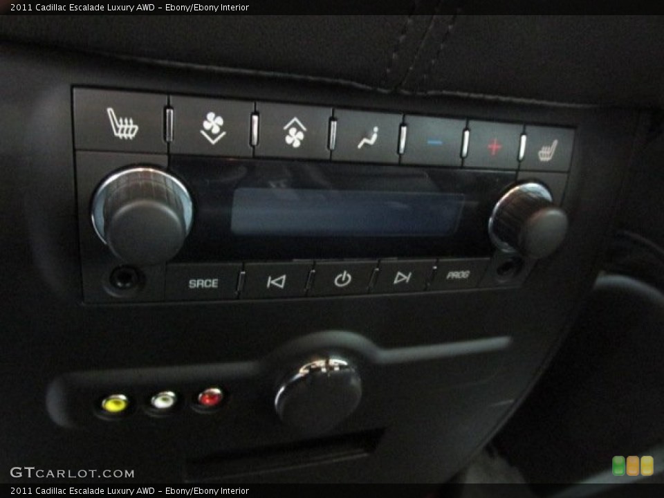 Ebony/Ebony Interior Controls for the 2011 Cadillac Escalade Luxury AWD #77439711