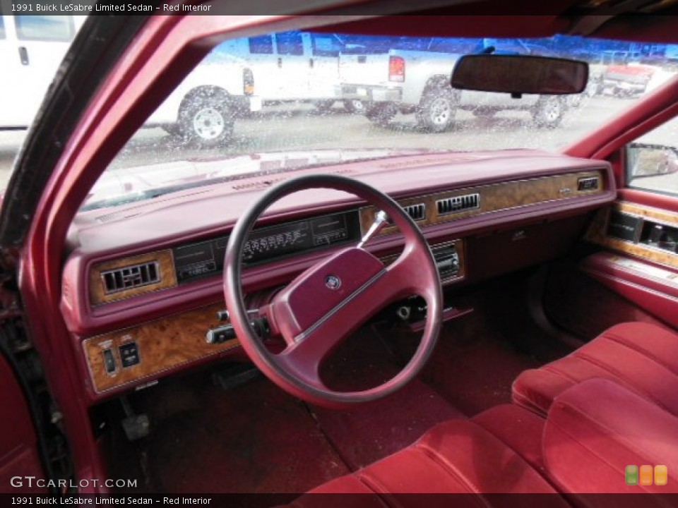 Red Interior Photo for the 1991 Buick LeSabre Limited Sedan #77440107
