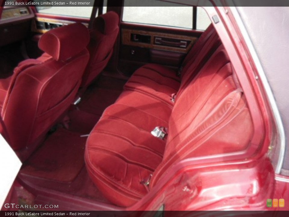 Red Interior Rear Seat for the 1991 Buick LeSabre Limited Sedan #77440140