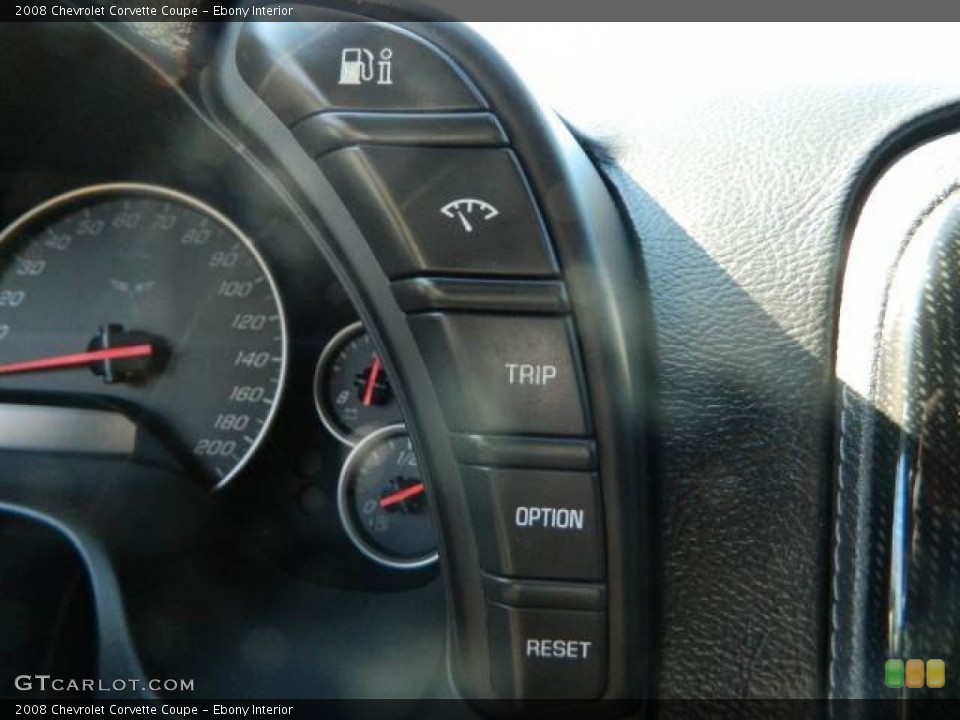 Ebony Interior Controls for the 2008 Chevrolet Corvette Coupe #77440935