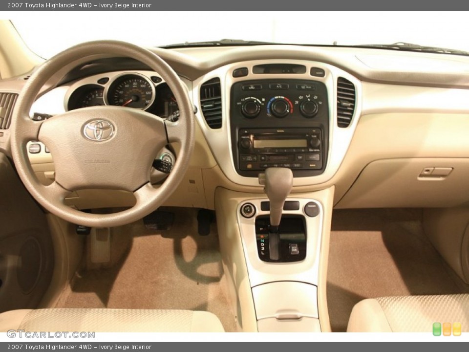 Ivory Beige Interior Dashboard for the 2007 Toyota Highlander 4WD #77443515