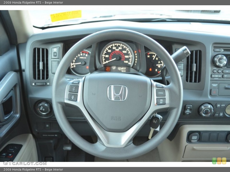 Beige Interior Steering Wheel for the 2009 Honda Ridgeline RTS #77444880