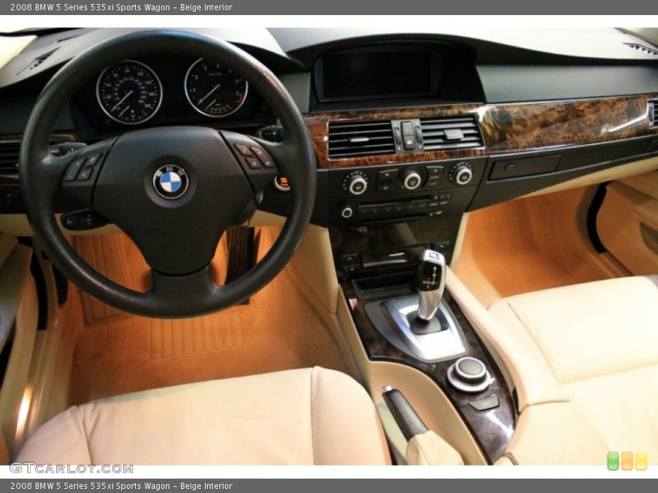 Beige Interior Dashboard for the 2008 BMW 5 Series 535xi Sports Wagon #77445070