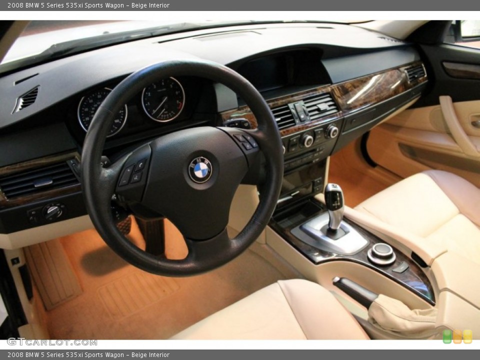 Beige Interior Prime Interior for the 2008 BMW 5 Series 535xi Sports Wagon #77445097