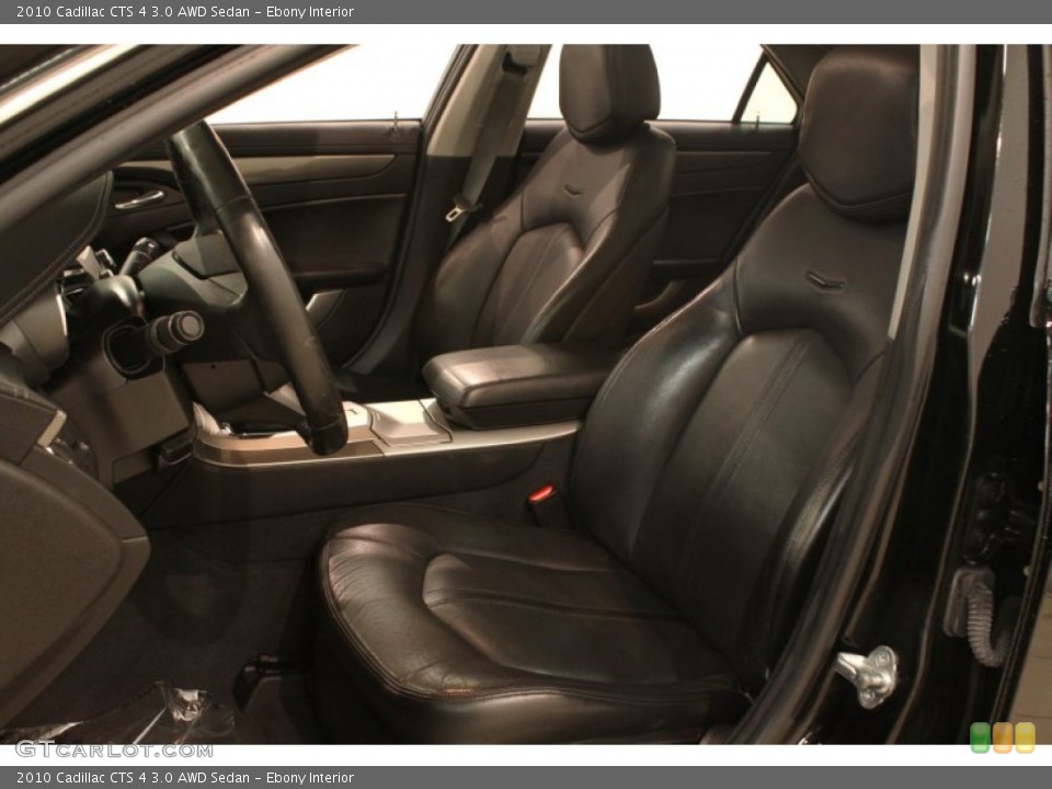 Ebony Interior Front Seat for the 2010 Cadillac CTS 4 3.0 AWD Sedan #77445165