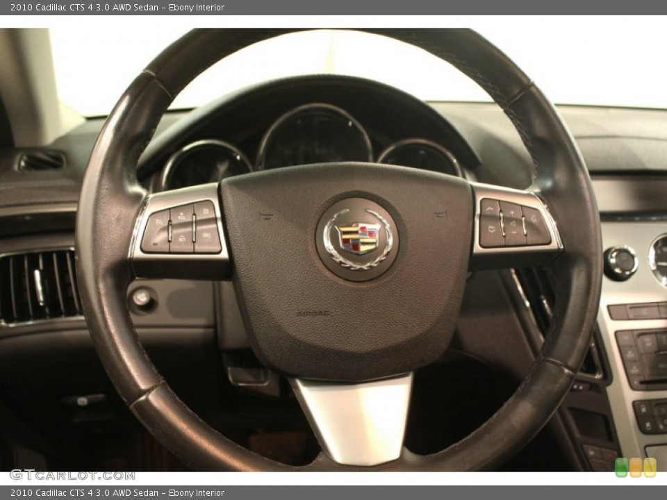 Ebony Interior Steering Wheel for the 2010 Cadillac CTS 4 3.0 AWD Sedan #77445183