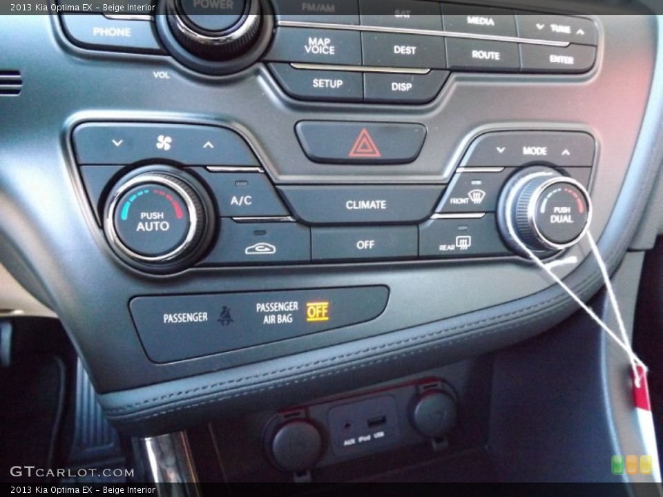 Beige Interior Controls for the 2013 Kia Optima EX #77445421
