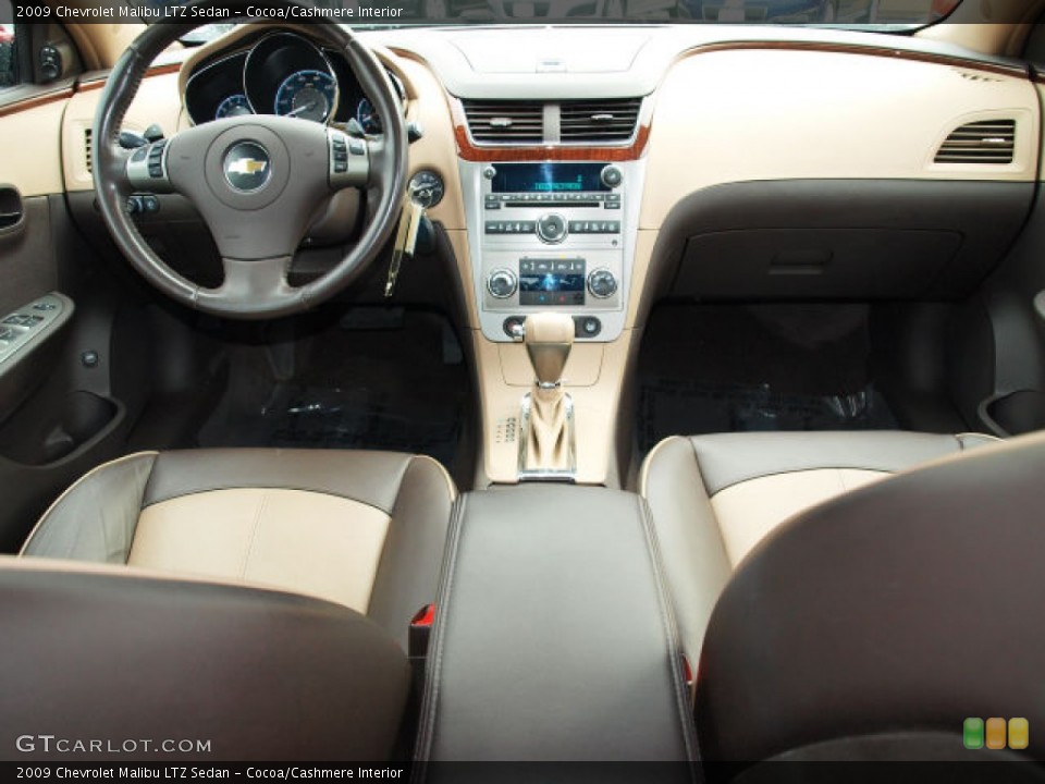 Cocoa/Cashmere Interior Dashboard for the 2009 Chevrolet Malibu LTZ Sedan #77447898