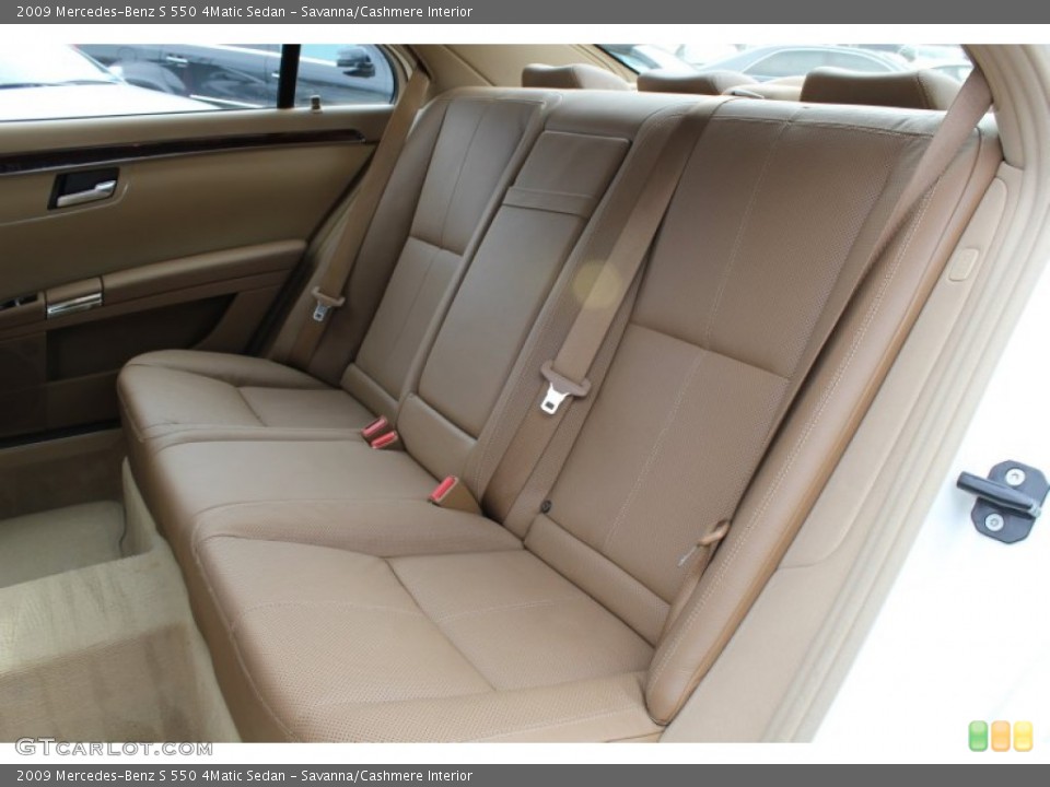 Savanna/Cashmere Interior Rear Seat for the 2009 Mercedes-Benz S 550 4Matic Sedan #77449032