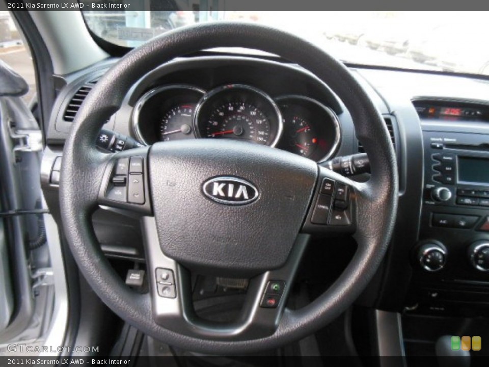 Black Interior Steering Wheel for the 2011 Kia Sorento LX AWD #77449985