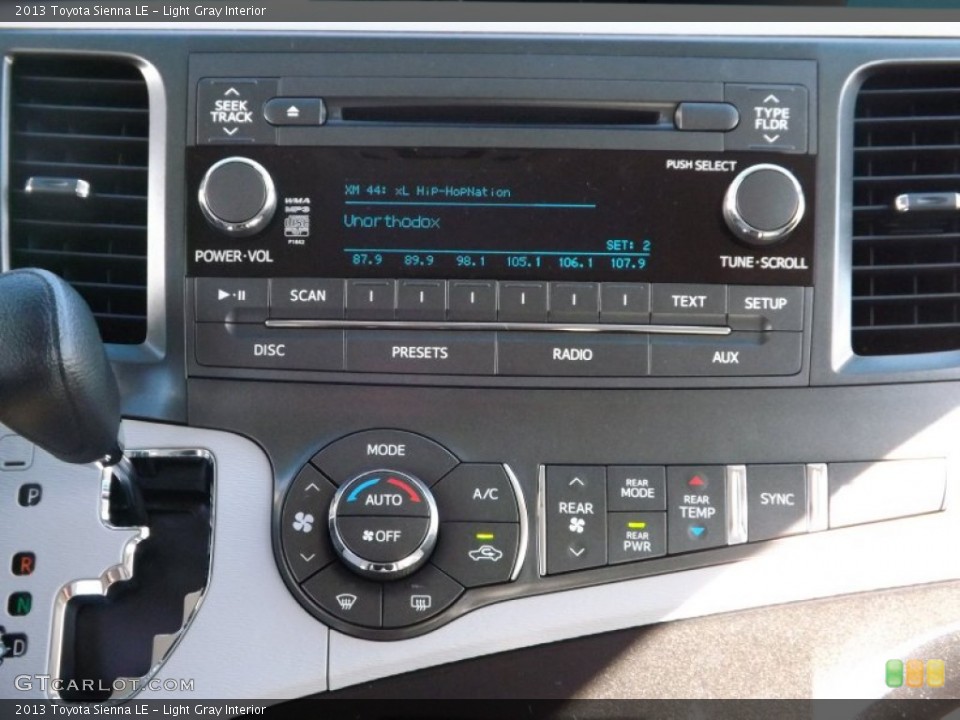 Light Gray Interior Controls for the 2013 Toyota Sienna LE #77452506