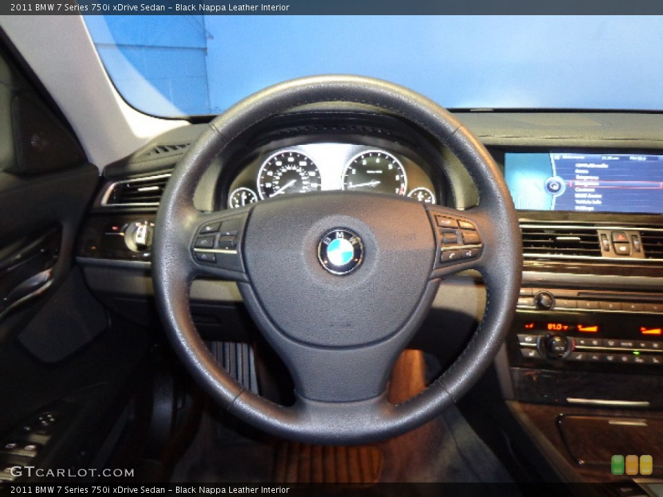 Black Nappa Leather Interior Steering Wheel for the 2011 BMW 7 Series 750i xDrive Sedan #77455907