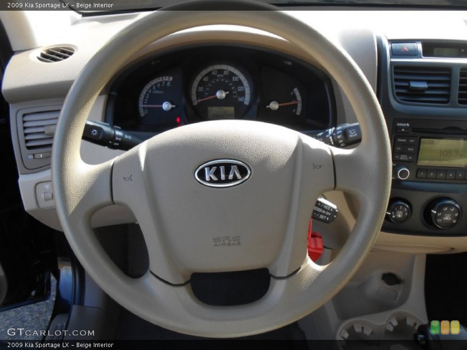 Beige Interior Steering Wheel for the 2009 Kia Sportage LX #77457730