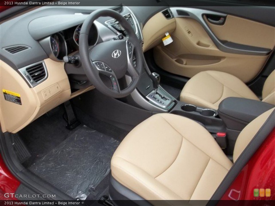 Beige Interior Prime Interior for the 2013 Hyundai Elantra Limited #77457930