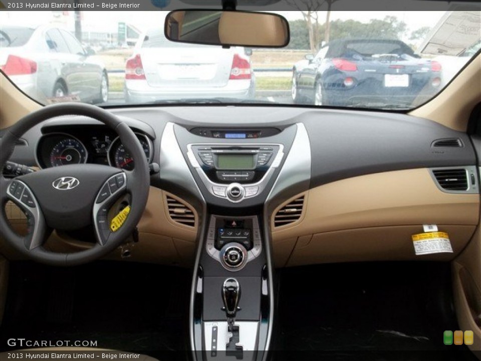 Beige Interior Dashboard for the 2013 Hyundai Elantra Limited #77458042