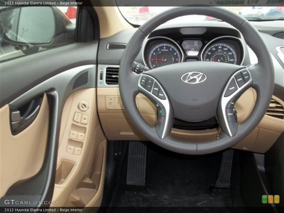 Beige Interior Steering Wheel for the 2013 Hyundai Elantra Limited #77458104