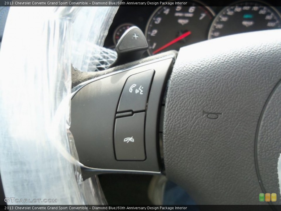 Diamond Blue/60th Anniversary Design Package Interior Controls for the 2013 Chevrolet Corvette Grand Sport Convertible #77461168