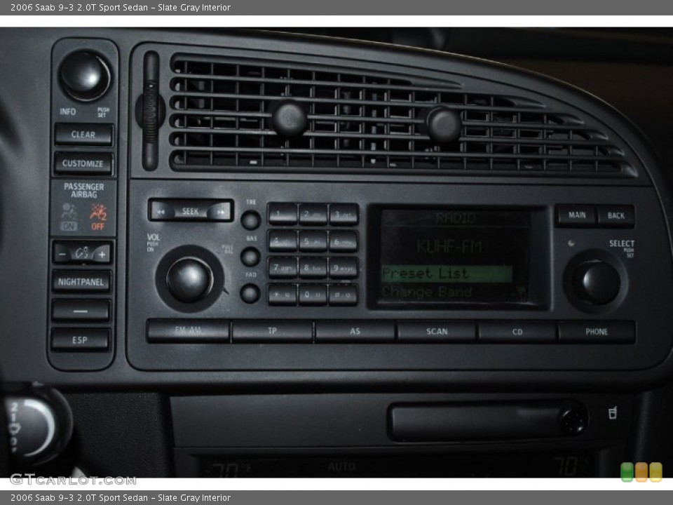 Slate Gray Interior Controls for the 2006 Saab 9-3 2.0T Sport Sedan #77464890