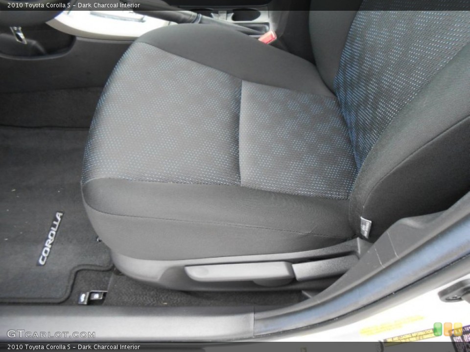 Dark Charcoal Interior Front Seat for the 2010 Toyota Corolla S #77464998