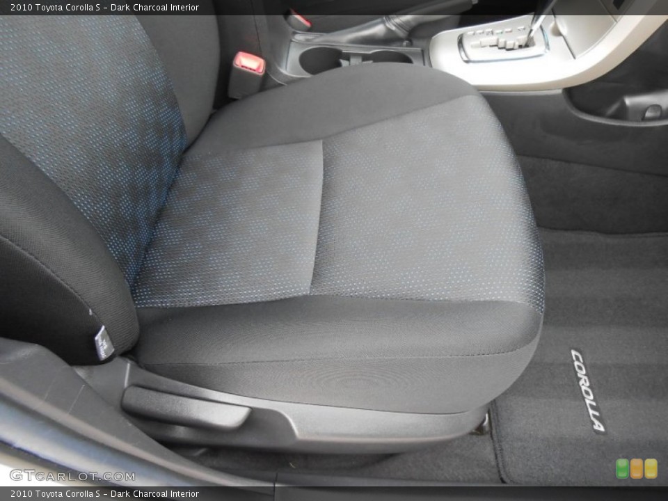 Dark Charcoal Interior Front Seat for the 2010 Toyota Corolla S #77465052