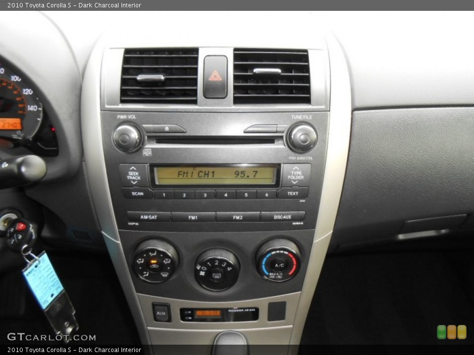 Dark Charcoal Interior Controls for the 2010 Toyota Corolla S #77465139