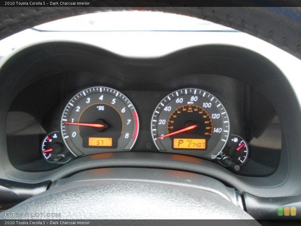 Dark Charcoal Interior Gauges for the 2010 Toyota Corolla S #77465190