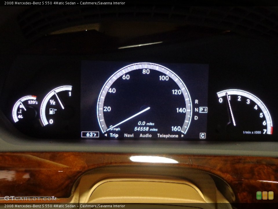 Cashmere/Savanna Interior Gauges for the 2008 Mercedes-Benz S 550 4Matic Sedan #77468001