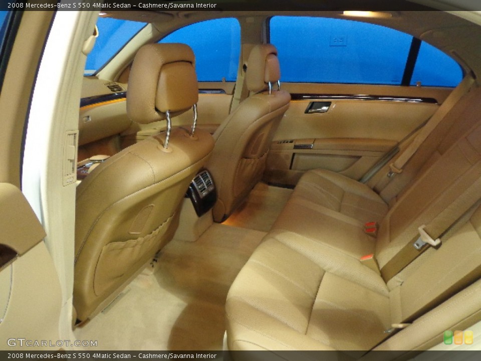 Cashmere/Savanna Interior Rear Seat for the 2008 Mercedes-Benz S 550 4Matic Sedan #77468284